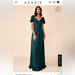 Azazie Size 16 Soren Bridesmaids Dress in Pine